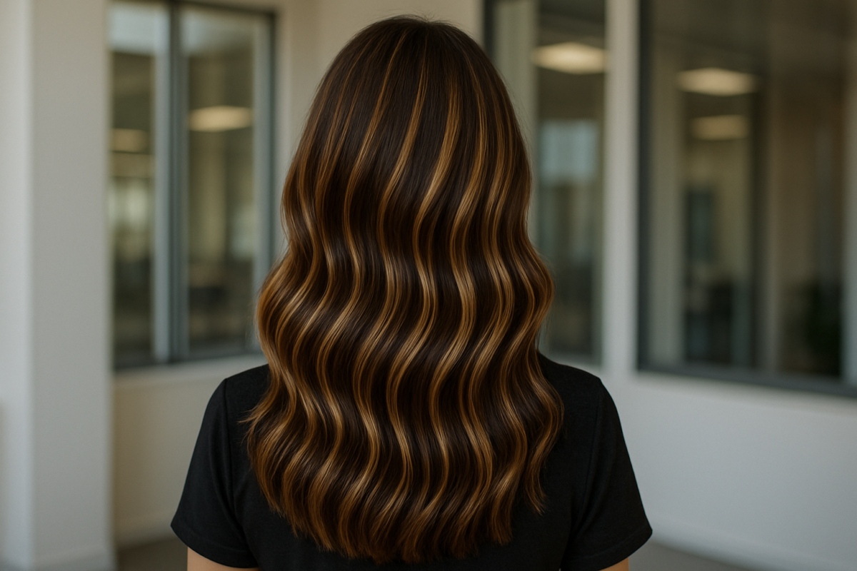 mèches blondes sur cheveux chätains