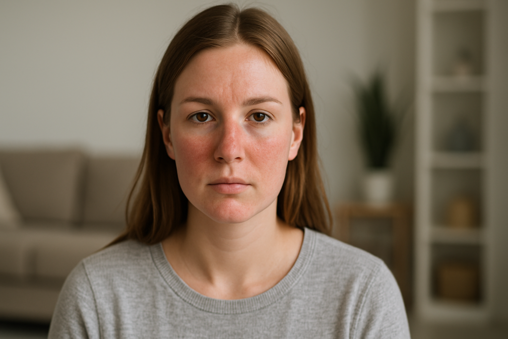 femme ayant la couperose